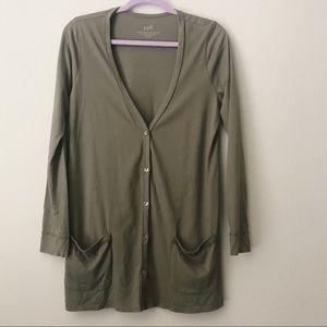 J Jill Olive Green Cardigan Small